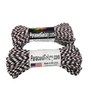 Maroon & White Hounds Tooth 550 Paracord 200 Ft-Made in the USA -New